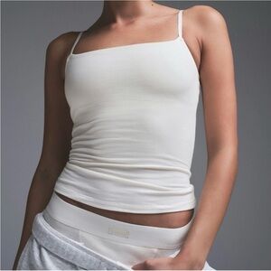 NWT Skims Cotton Jersey Cami Tank Top Small Marble Cream Minimal Capsule Lounge